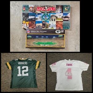 Reebok NFL Green Bay Packers sz L Women Jerseys lot (Farve, Rodgers & Games)